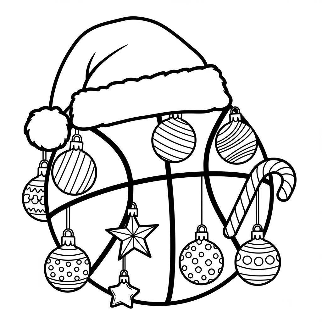 Coloriage de basket-ball et de Noël