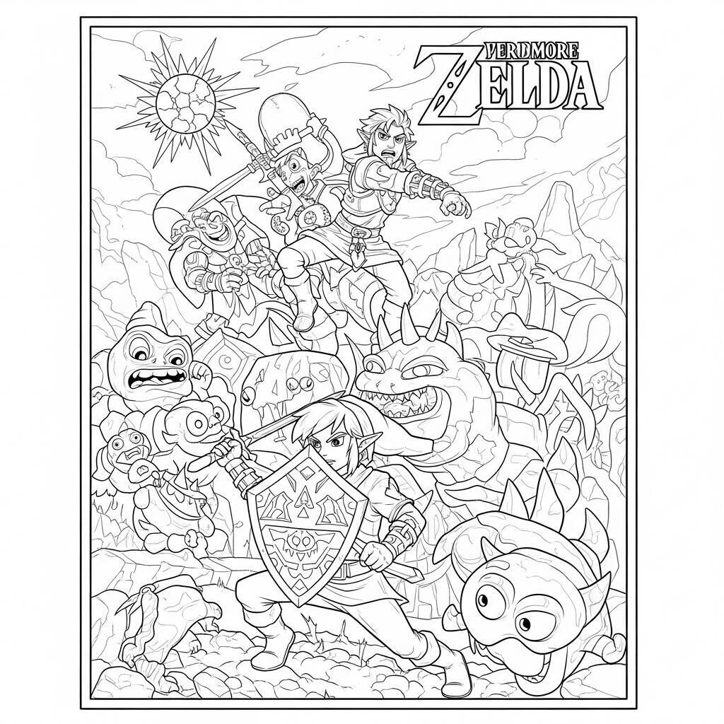 Coloriage Zelda Epic Battle