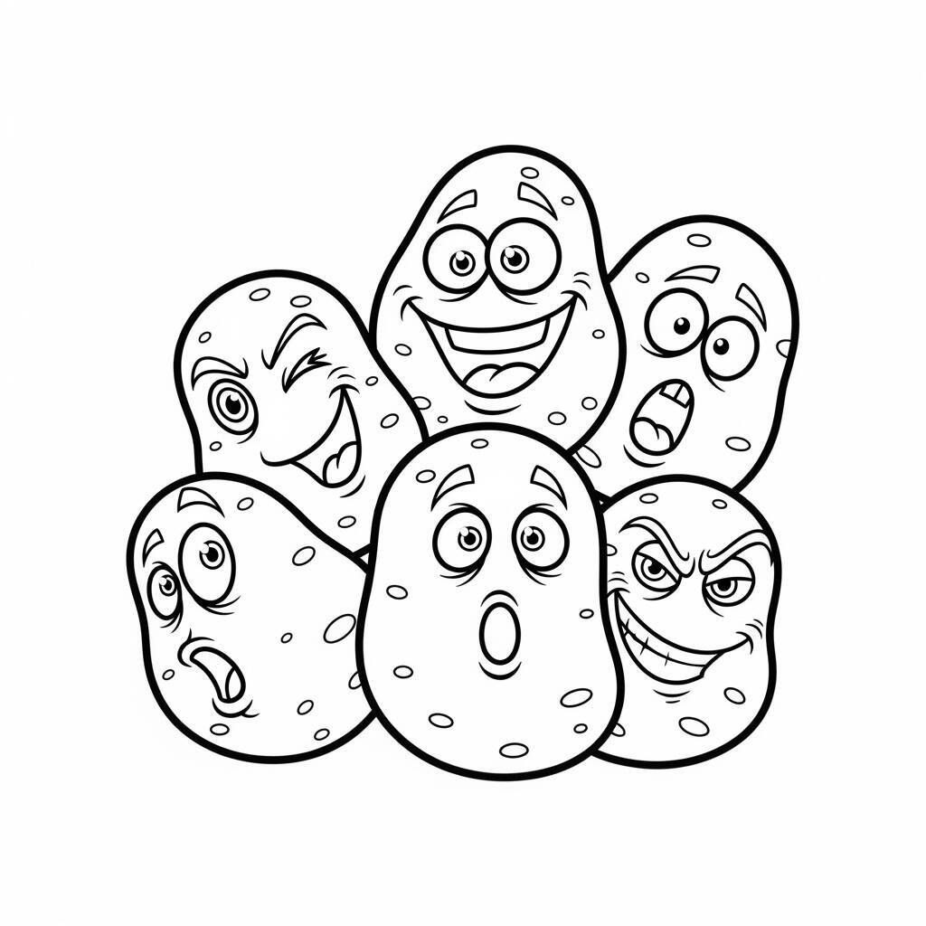 Desenho de Batatas para Colorir