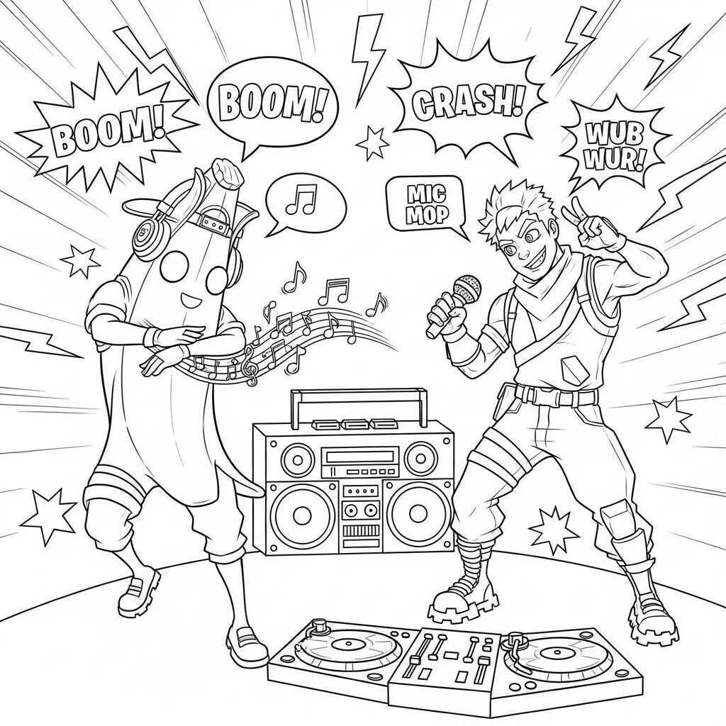 Desenho de Batidas Fortnite para Colorir