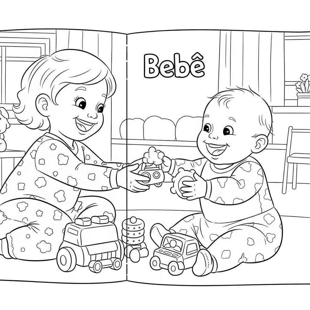 Coloriage bébé et amitié