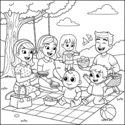 Desenho de Bebê e a Família para Colorir