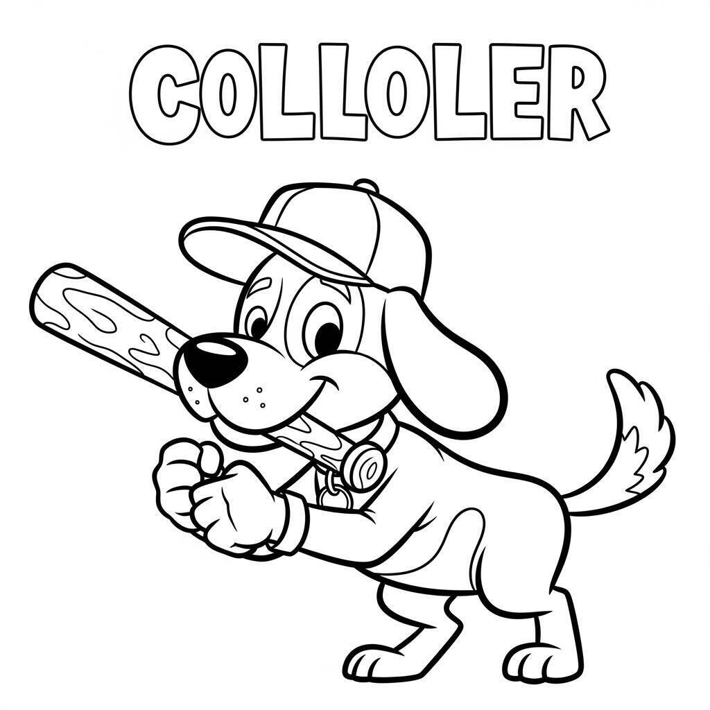 Desenho de Beisebol e Animais para Colorir