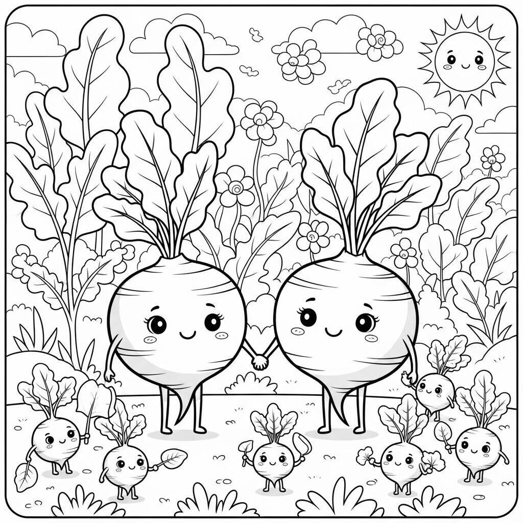 Desenho de Beterrabas para Colorir