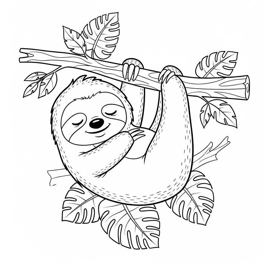 Desenho-de-Bicho-Preguica-para-Colorir Desenho de Bicho-Preguiça para Colorir