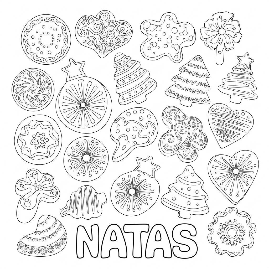Coloriage de biscuits de Noël