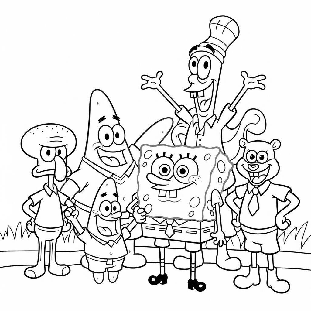 SpongeBob e i suoi amici da colorare