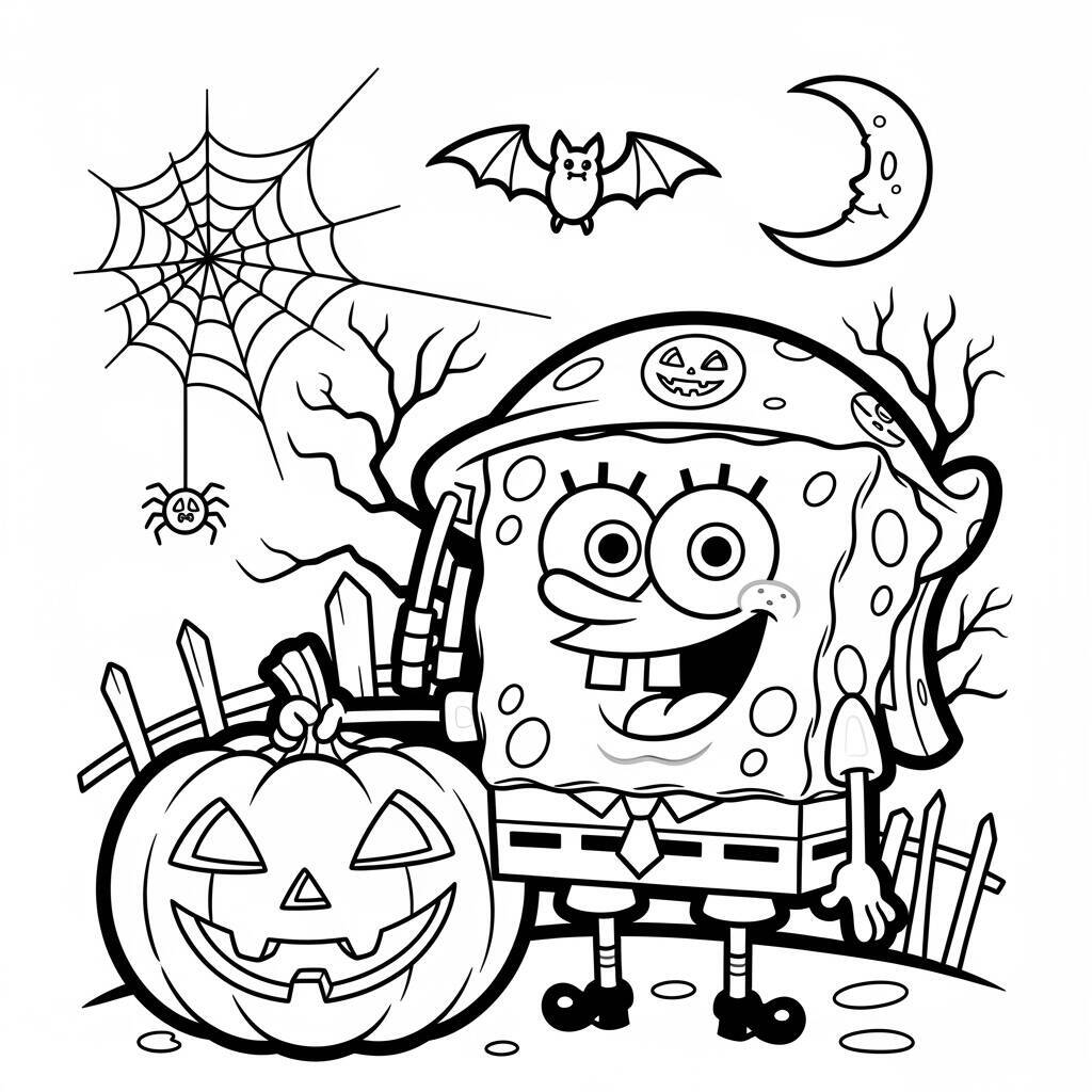 SpongeBob e Halloween da colorare