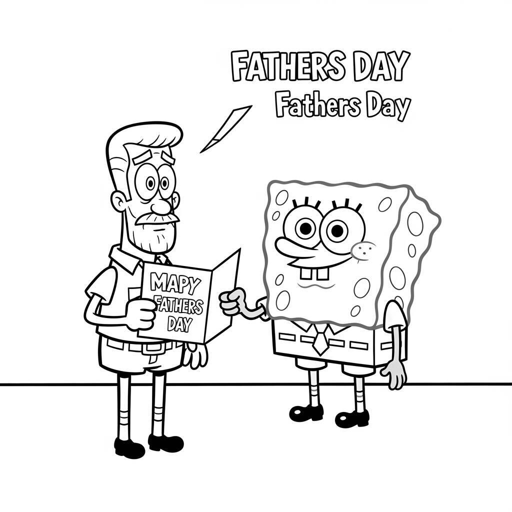 SpongeBob e la festa del papà da colorare