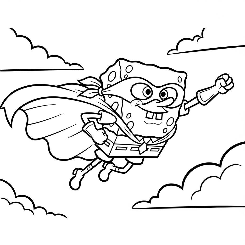 SpongeBob e i supereroi da colorare