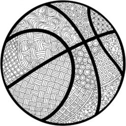 Desenho de Bola de Basquetebol para Colorir
