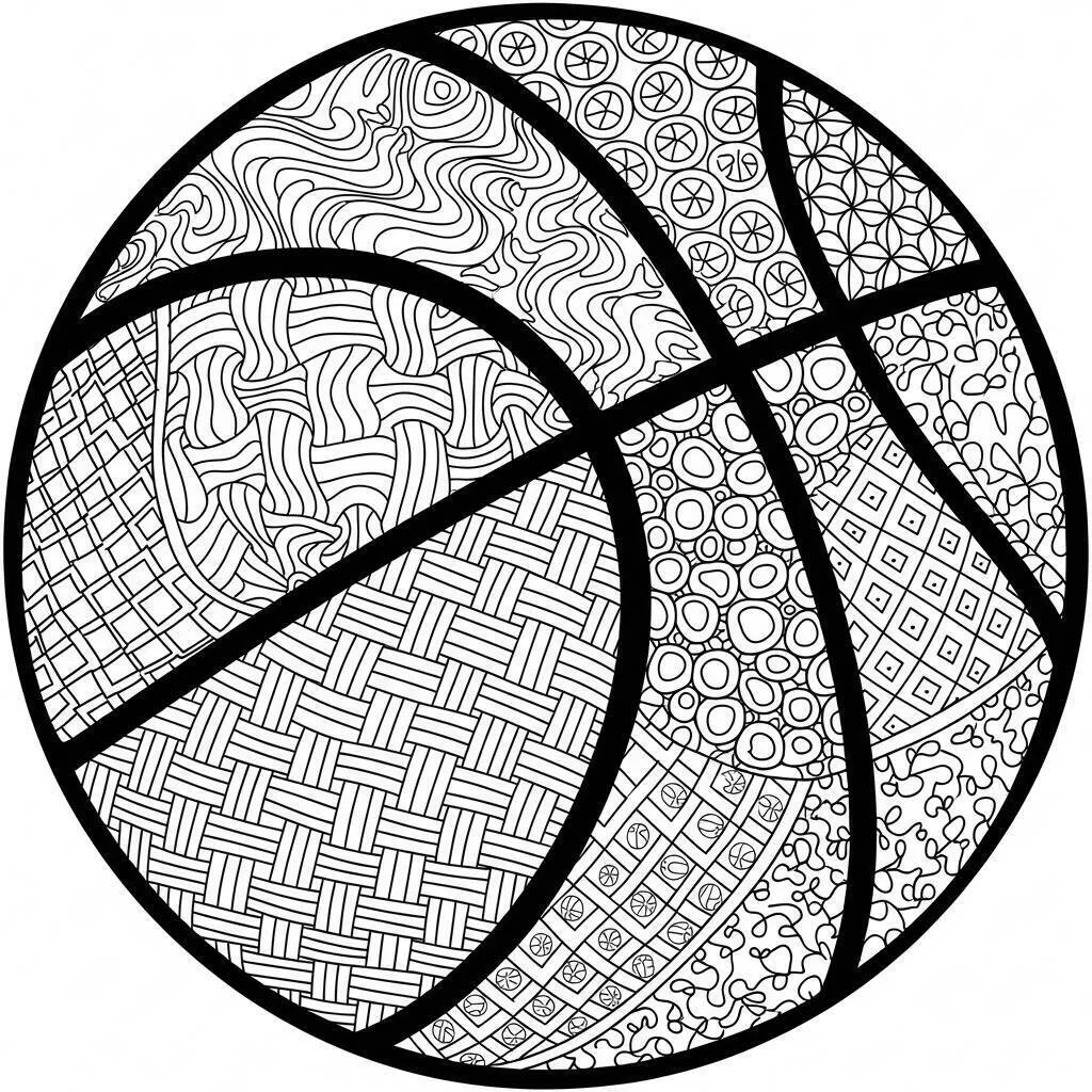 Desenho-de-Bola-de-Basquetebol-para-Colorir Desenho de Bola de Basquetebol para Colorir