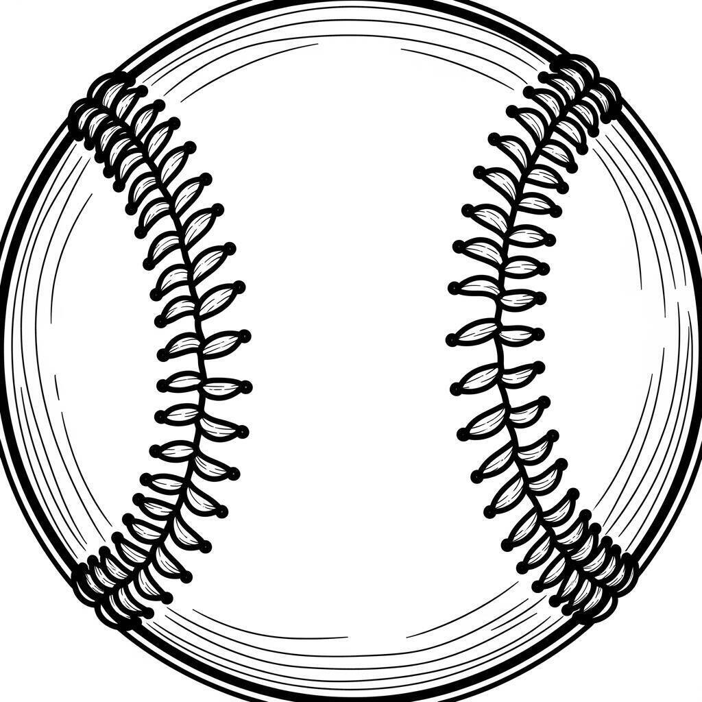 Desenho de Bola de Beisebol para Colorir