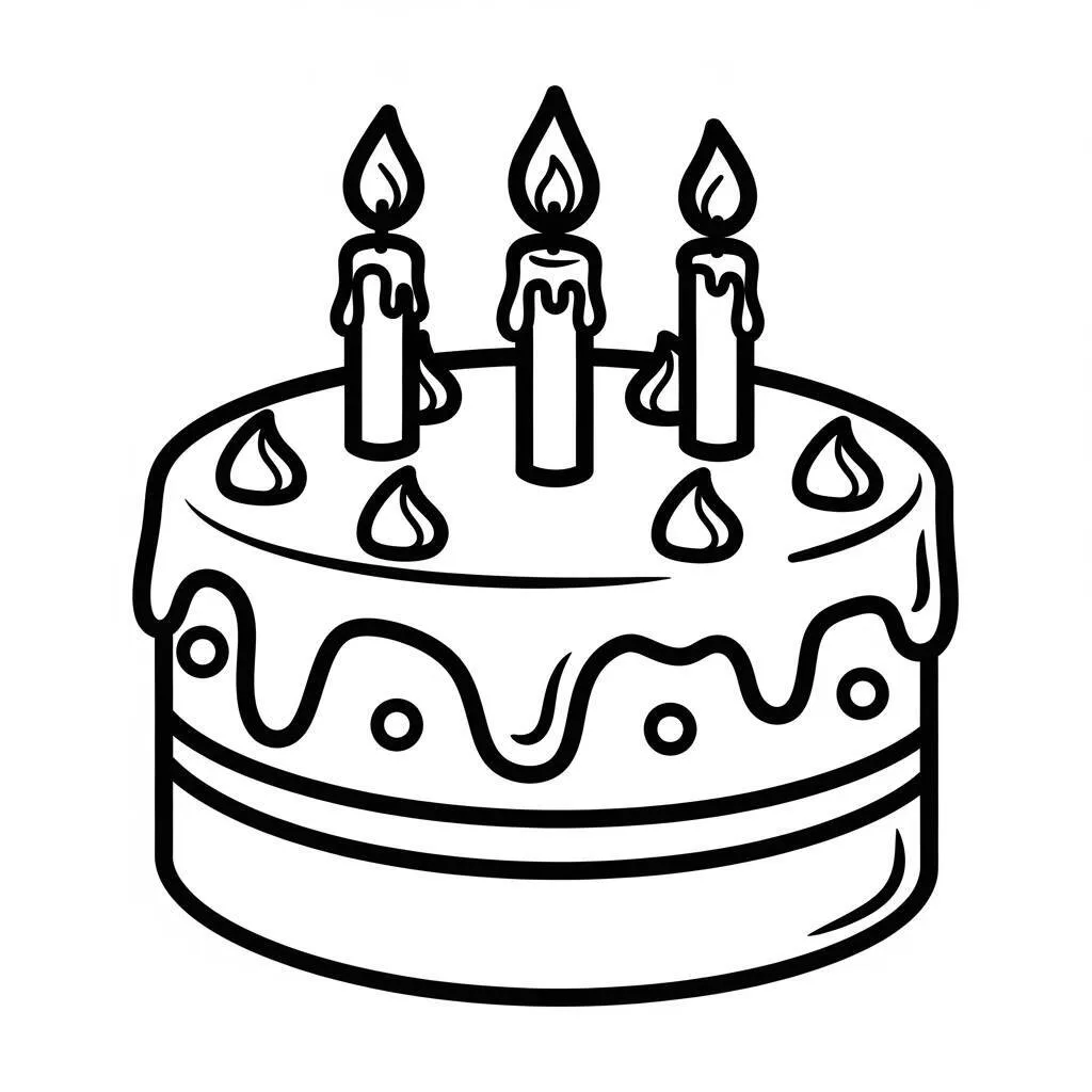 Desenho-de-Bolo-Simples-para-Colorir Desenho de Bolo Simples para Colorir