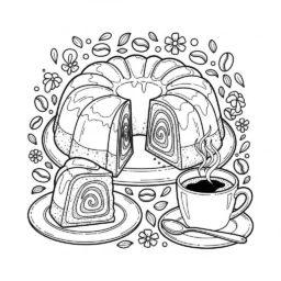 Pastel De Café Página Para Colorear