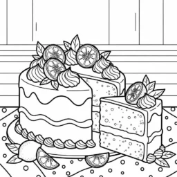 Desenho de Bolo de Limão para Colorir