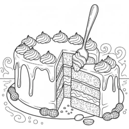 Desenho de Bolo de Manteiga de Amendoim para Colorir