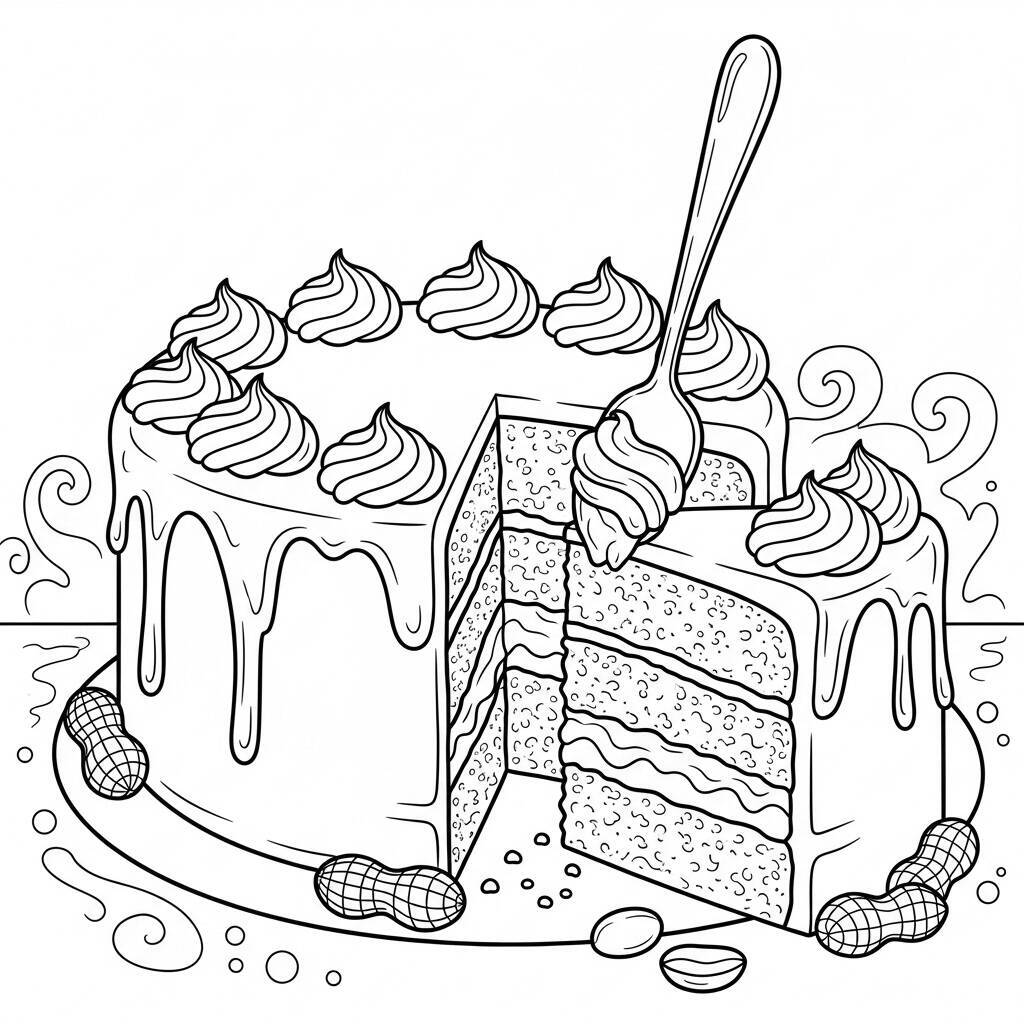 Malvorlage Erdnussbutterkuchen