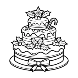 Desenho de Bolo de Natal para Colorir