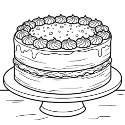 Desenho de Bolo de Red Velvet para Colorir