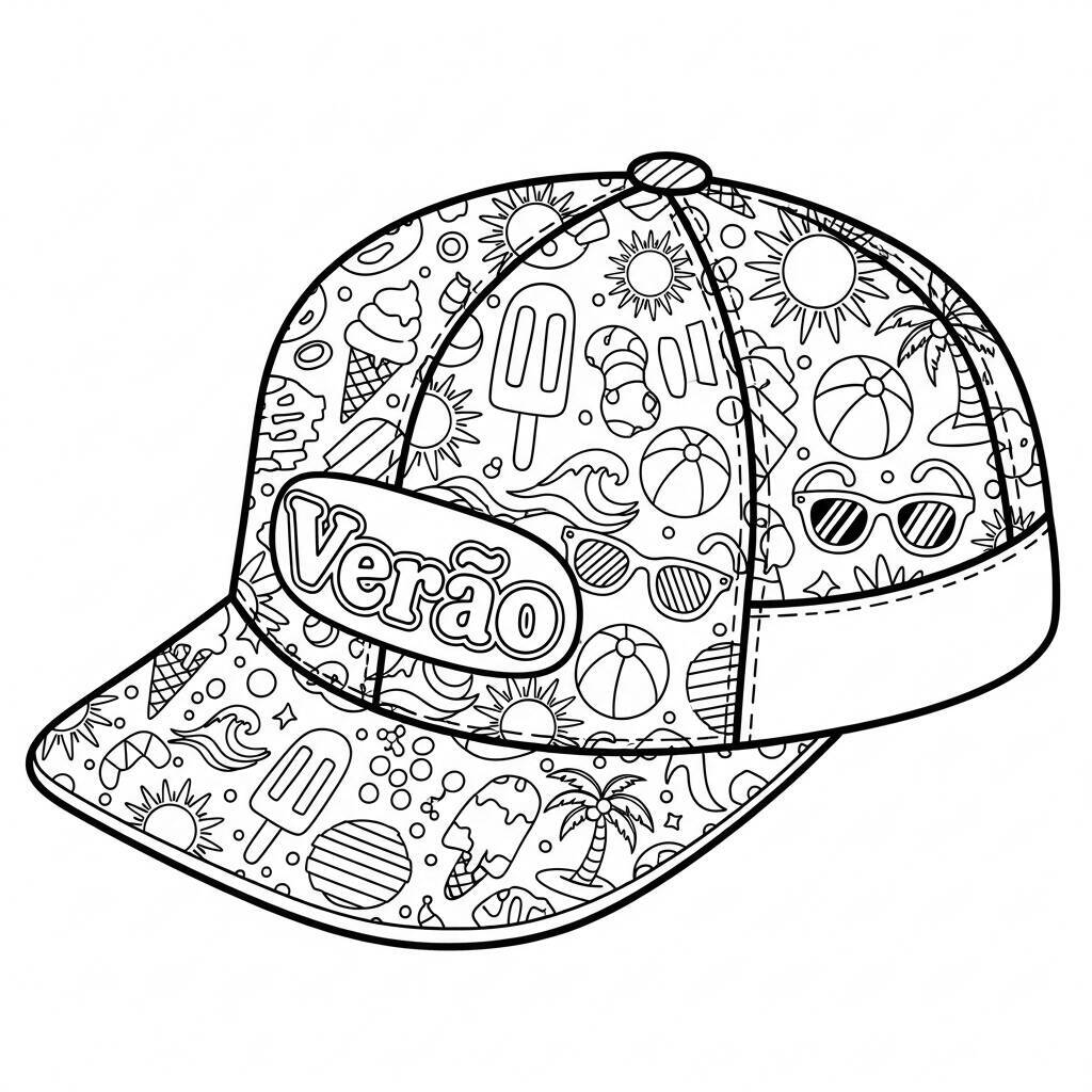 Coloriage de casquette d'été