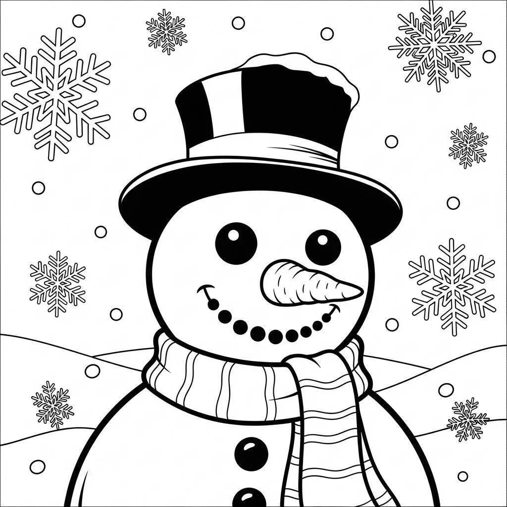 Desenho de Boneco de Neve para Colorir