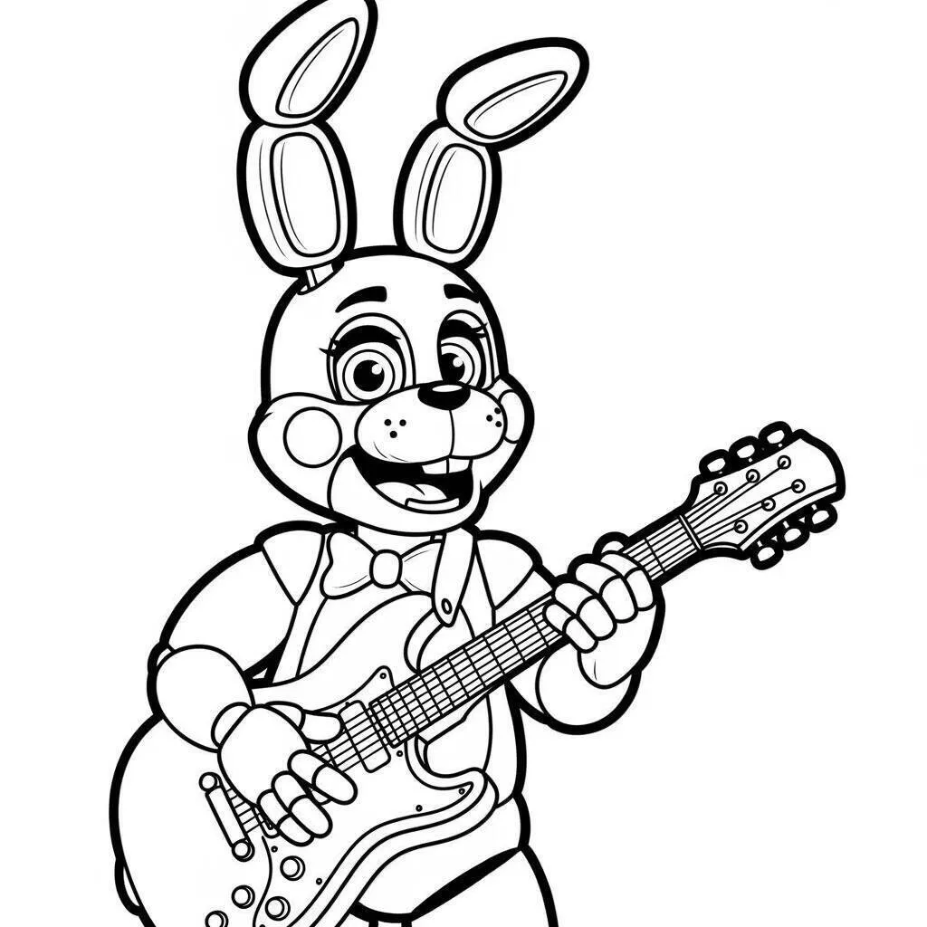 Desenho-de-Bonnie-de-Five-Nights-at-Freddys-para-colorir Desenho de Bonnie de Five Nights at Freddy's para colorir