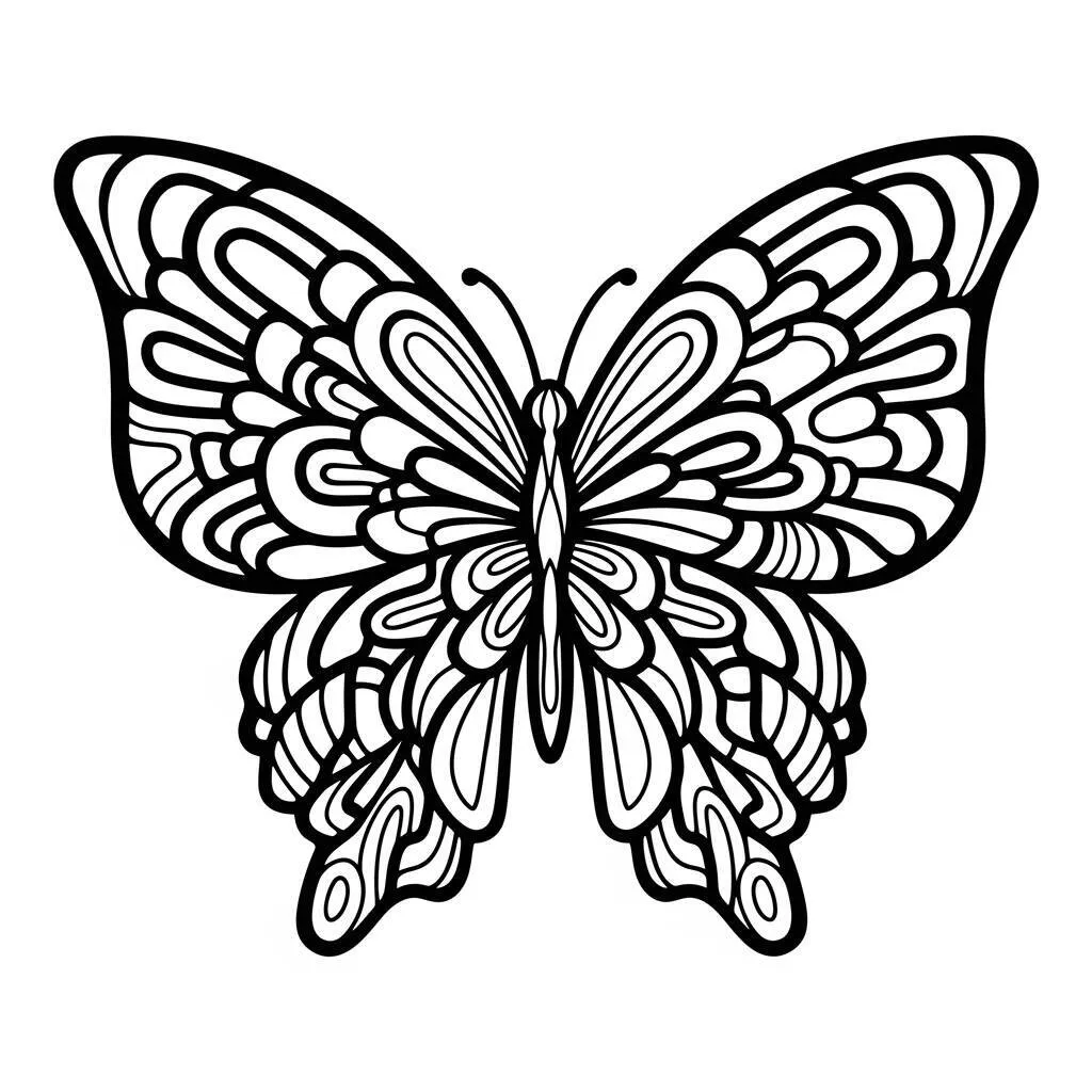 Desenho-de-Borboleta-Abstrata-para-Colorir Desenho de Borboleta Abstrata para Colorir