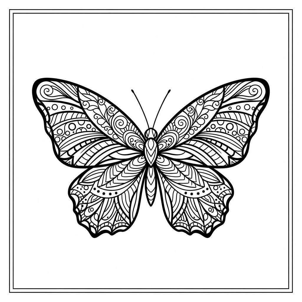 Desenho de Borboleta Colorida para Colorir