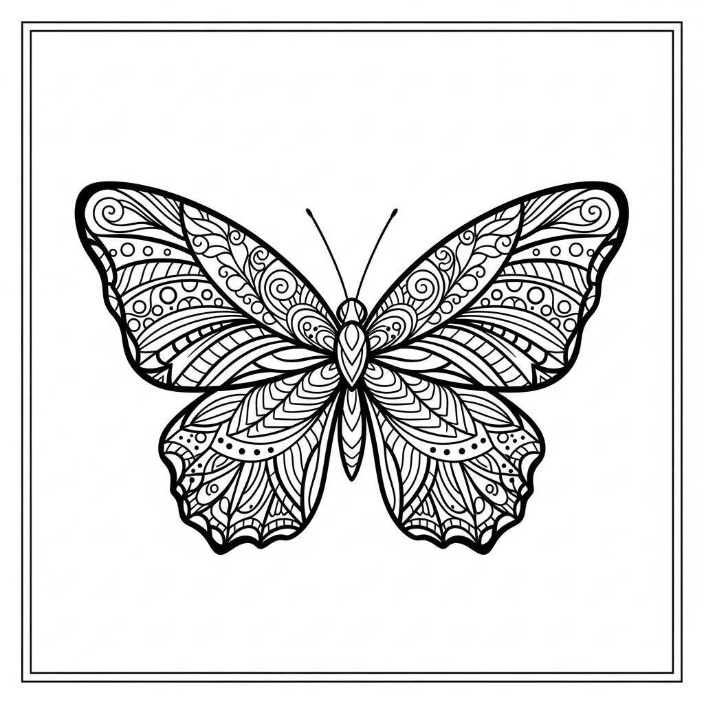 Desenho de Borboleta Colorida para Colorir