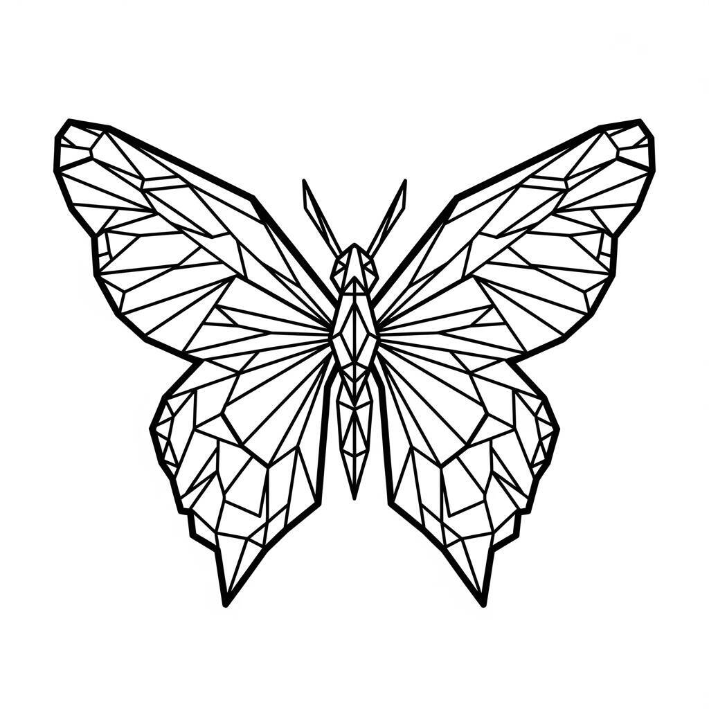 Coloriage papillon géométrique