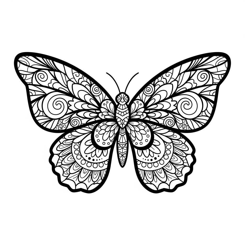 Coloriage papillon mandala