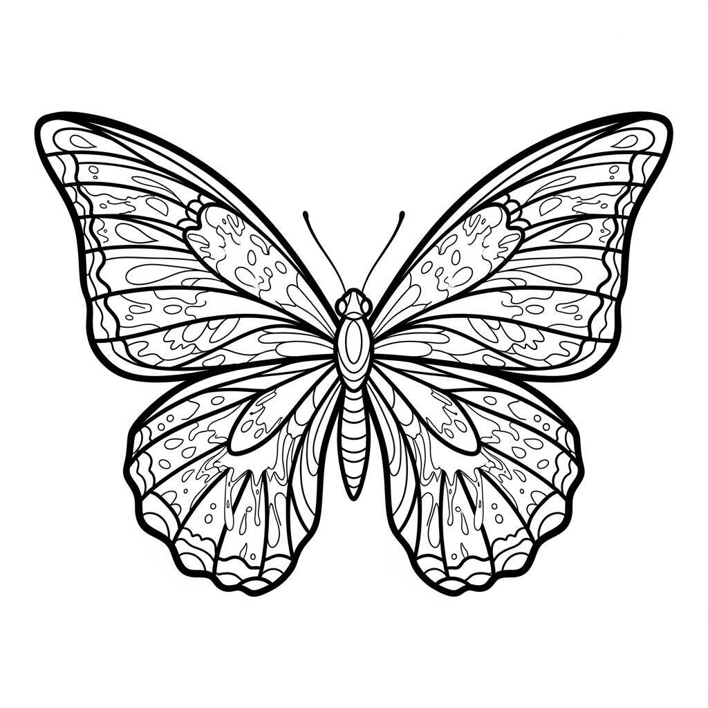 Dessin de papillon à l'aquarelle à colorier