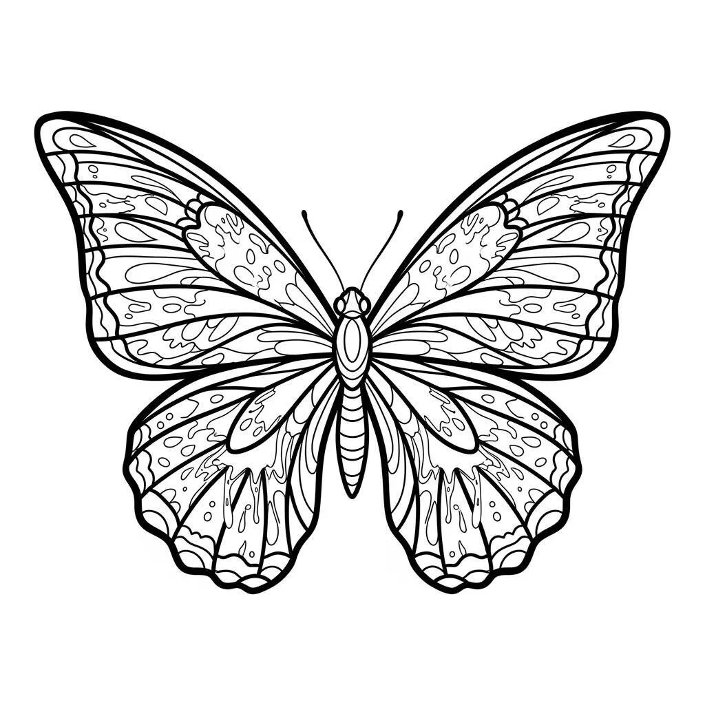 Desenho-de-Borboleta-com-Aquarela-para-Colorir Desenho de Borboleta com Aquarela para Colorir