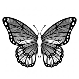 Desenho de Borboleta com Cores do Arco-Íris para Colorir