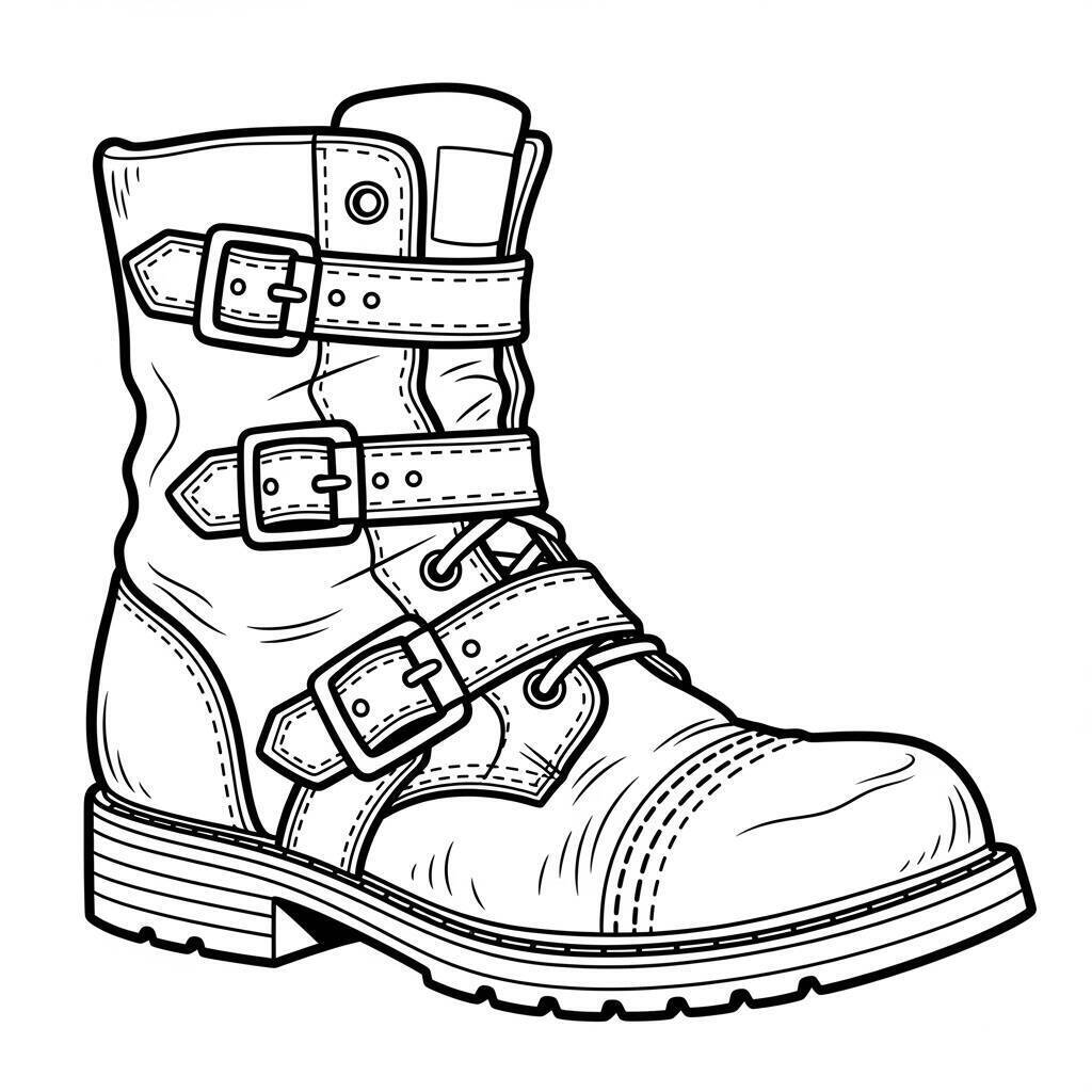 Malvorlage Lederstiefel