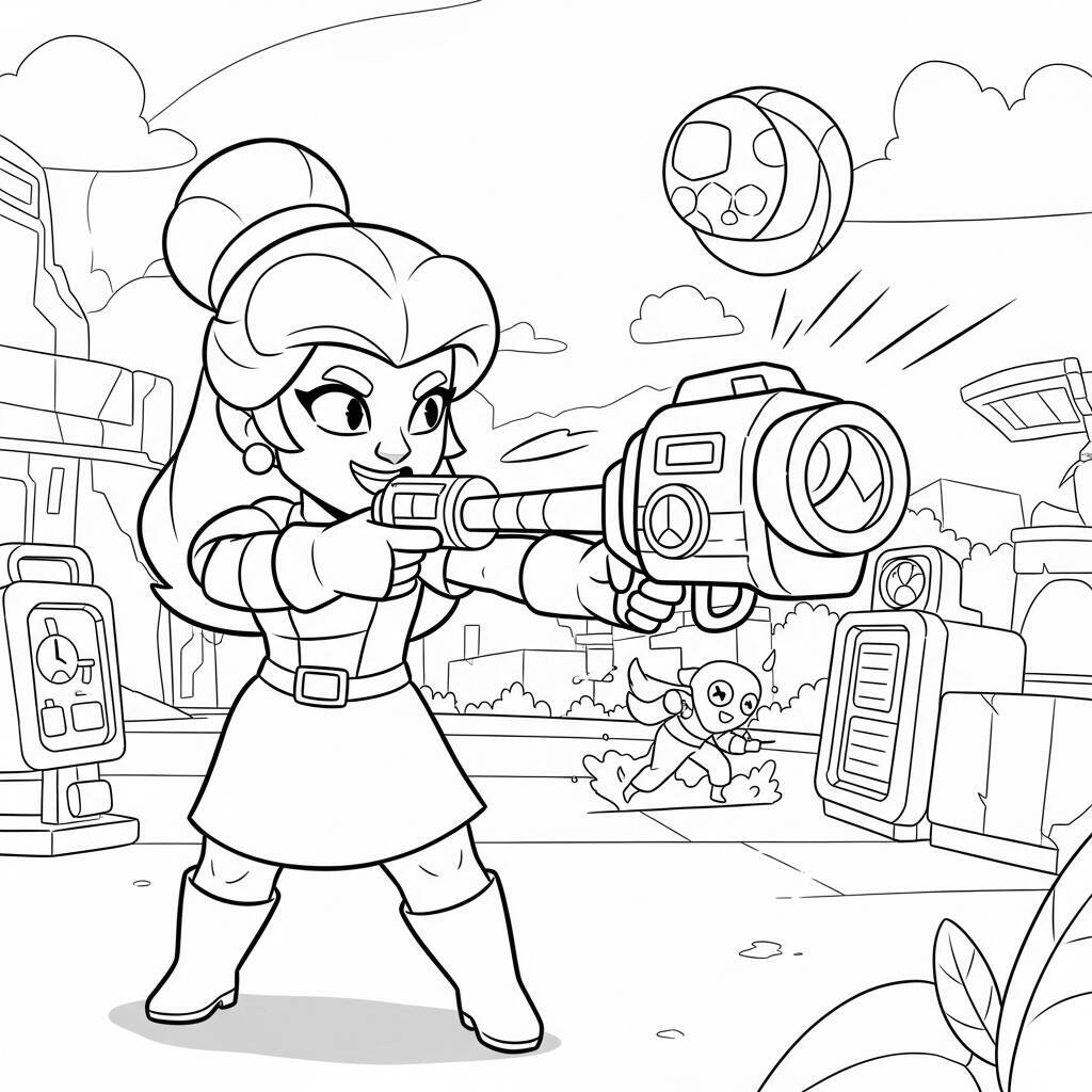 Desenho de Brawl Stars Belle para Colorir