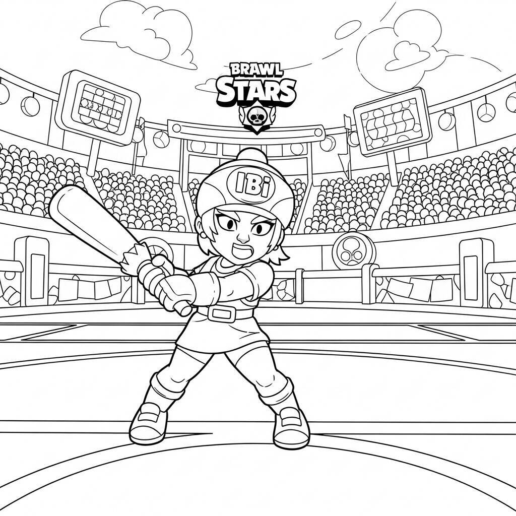 Desenho de Brawl Stars Bibi para Colorir