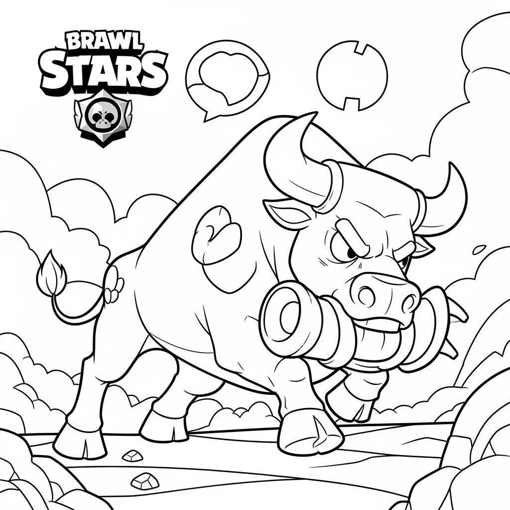 Desenho-de-Brawl-Stars-Bull-para-Colorir Desenho de Brawl Stars Bull para Colorir