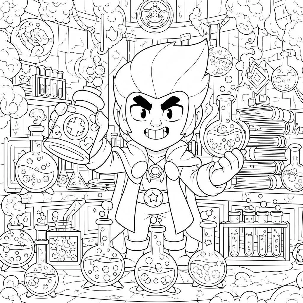 Desenho de Brawl Stars Byron para Colorir