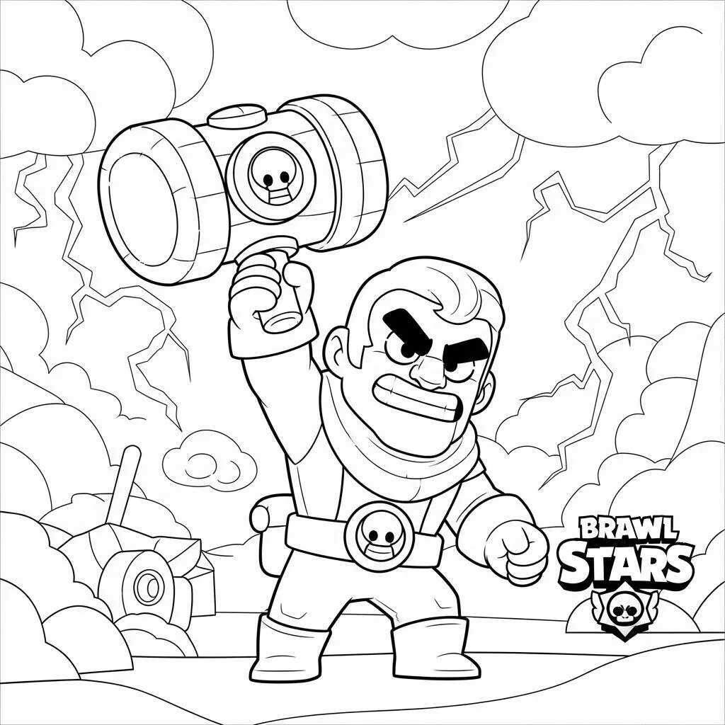 Desenho de Brawl Stars Frank para Colorir