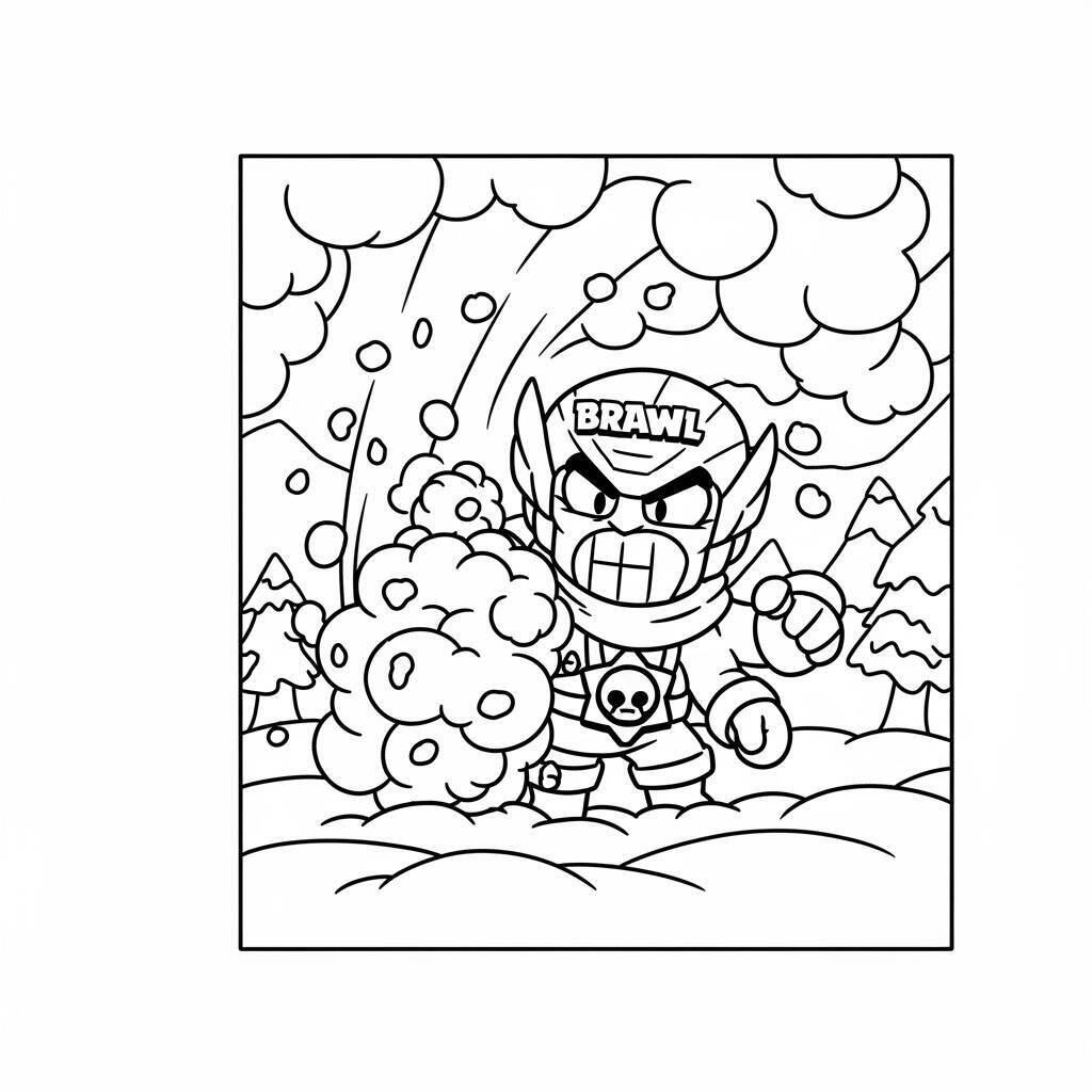 Desenho de Brawl Stars Gale para Colorir