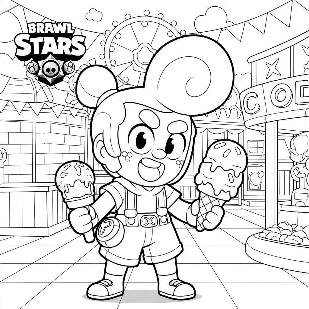 Desenho-de-Brawl-Stars-Lou-para-Colorir Brawl Stars Lou Página para colorear