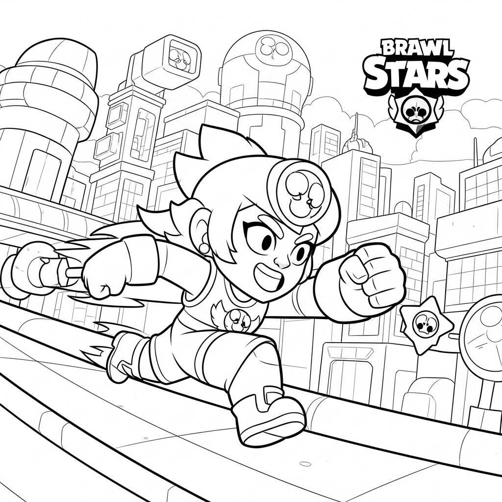 Desenho de Brawl Stars Max para Colorir