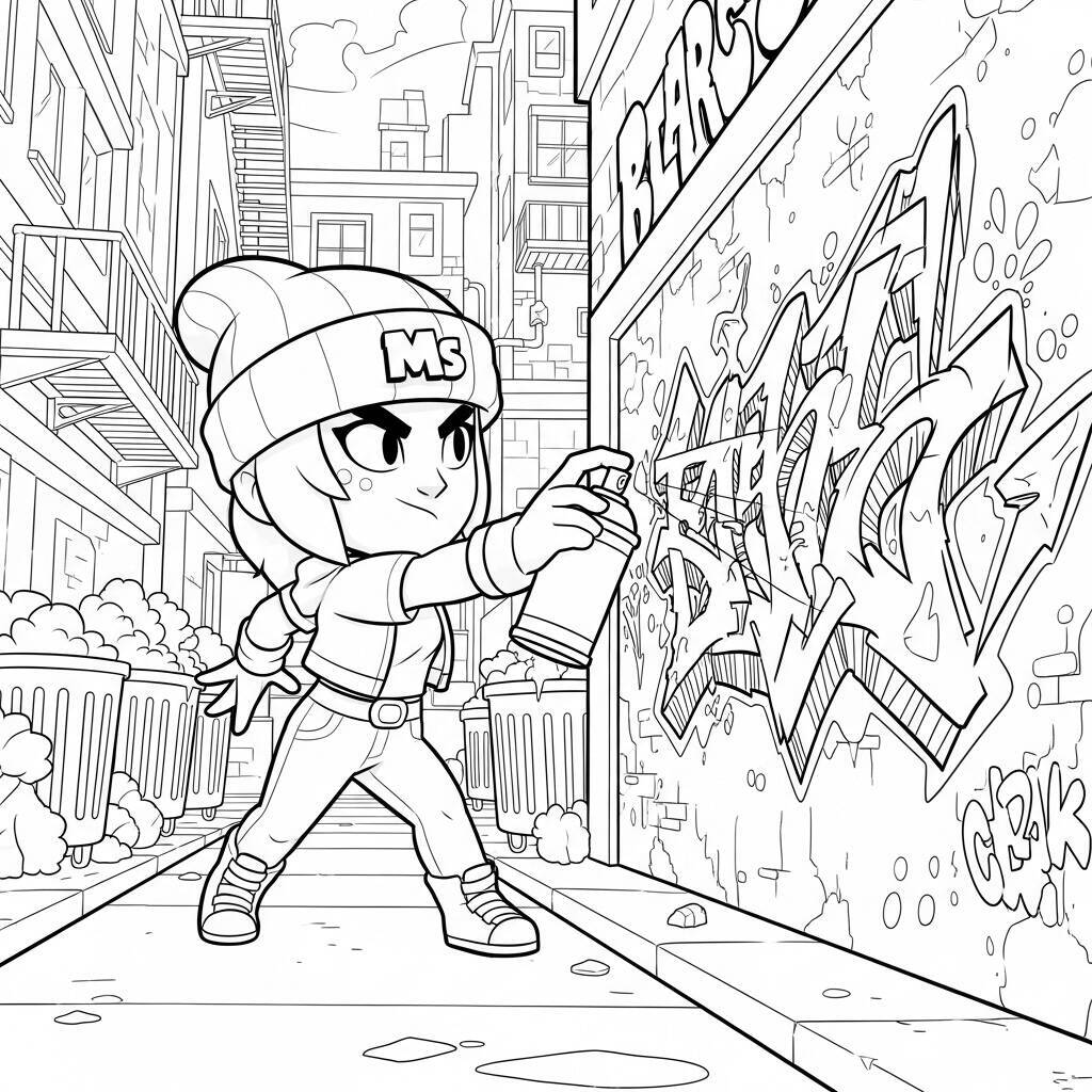 Desenho de Brawl Stars M's para Colorir