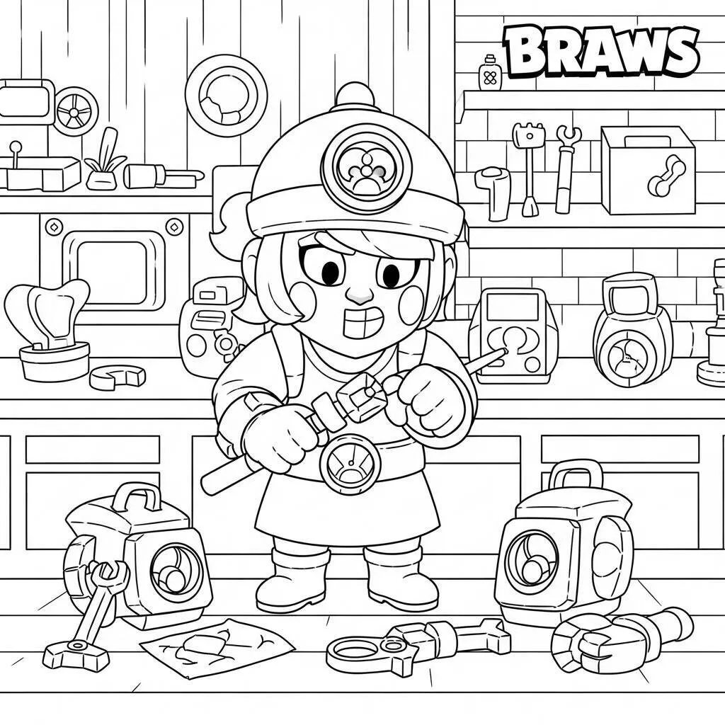 Desenho-de-Brawl-Stars-Pam-para-Colorir Pagina da colorare di Brawl Stars Pam