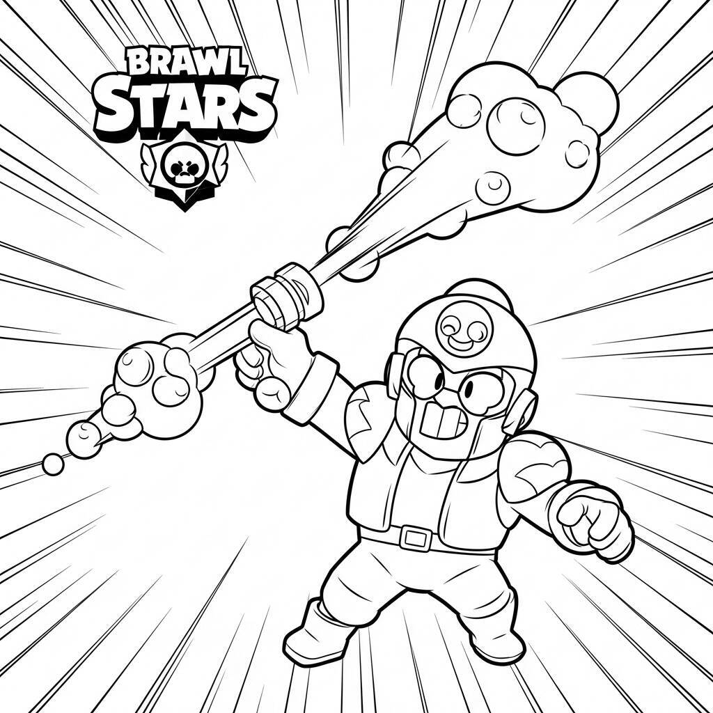 Desenho de Brawl Stars Rico para Colorir