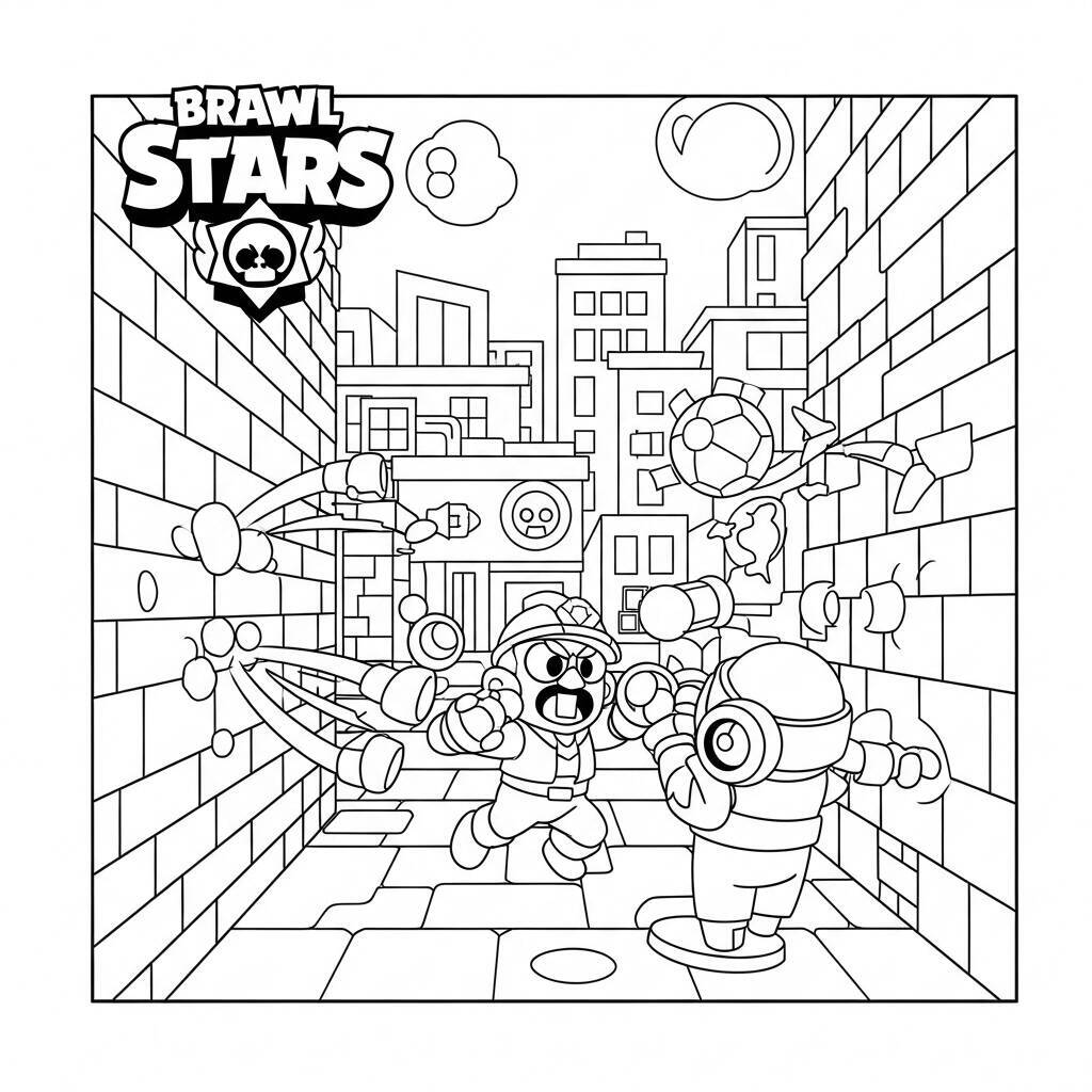 Desenho de Brawl Stars Rico para Colorir