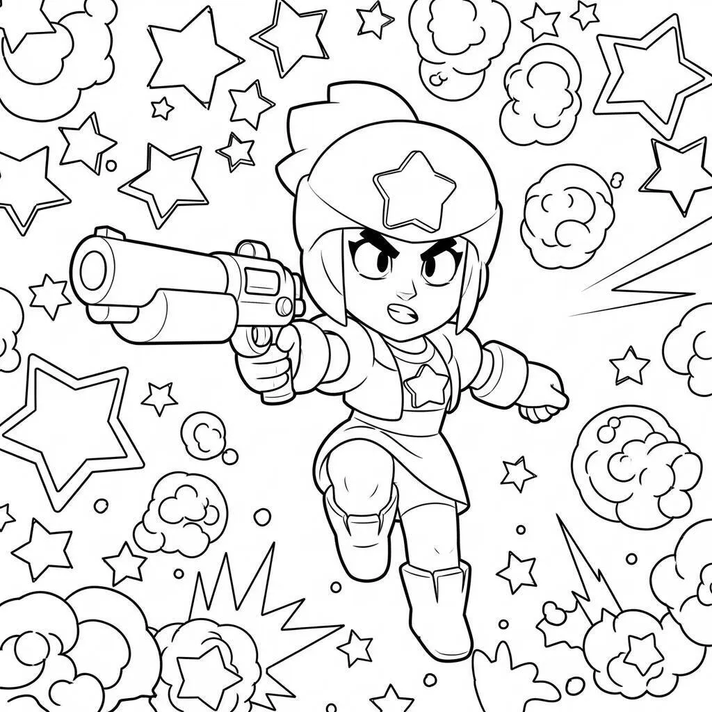 Desenho de Brawl Stars Shelly para Colorir