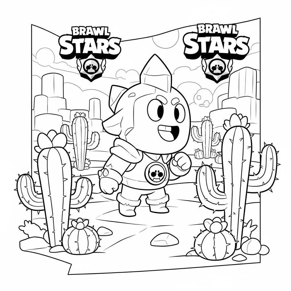 Desenho de Brawl Stars Spike para Colorir